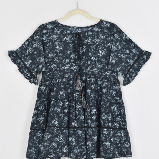 Cotton Flex Black and White Top